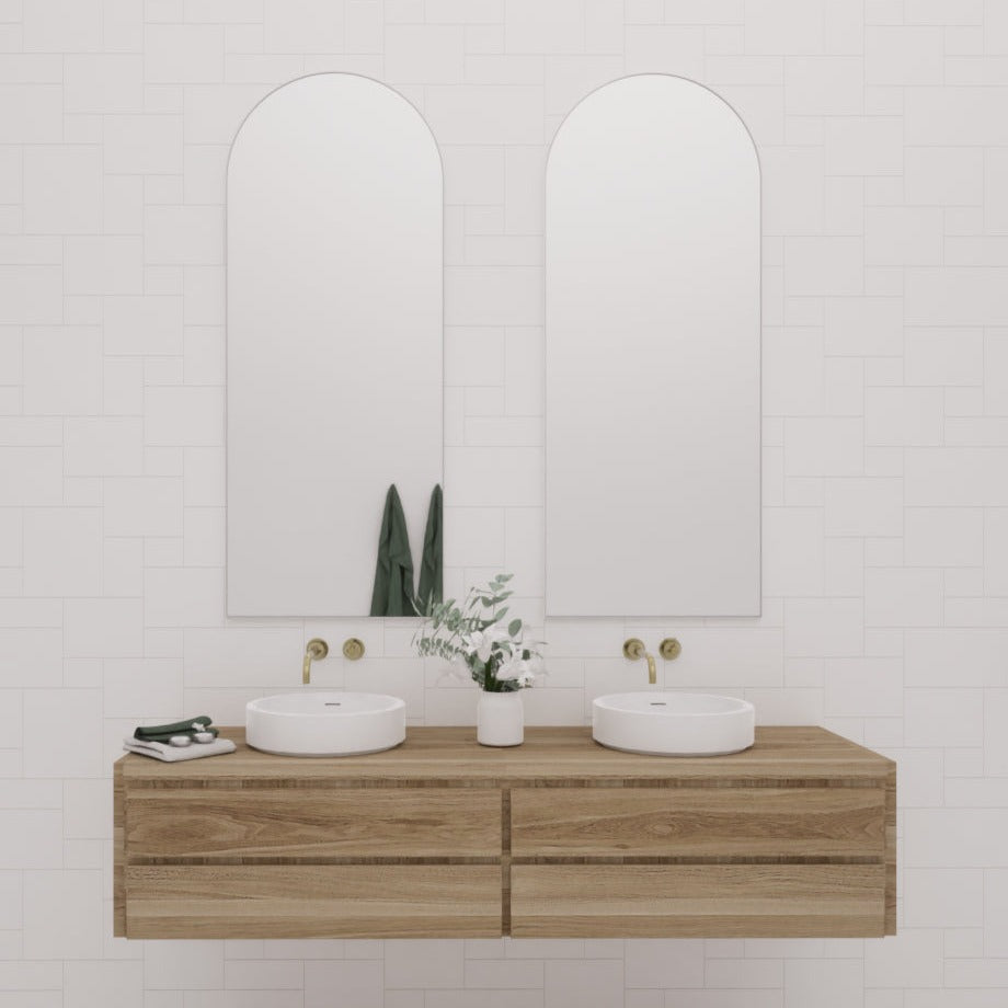 Archie Arch Mirror 1500H x 600W White Frame | Glass & Mirror Co. Australia