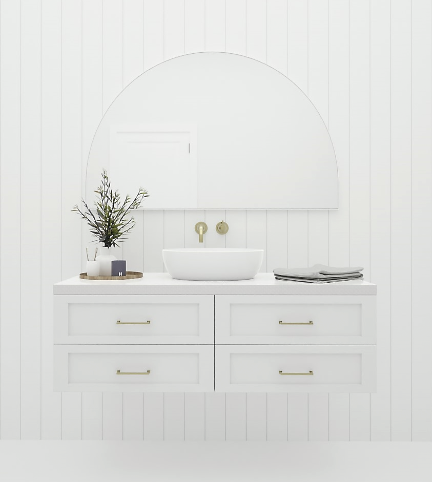 Coastal Arch Dream Mirror 750H x 1200W White Frame | Premium Quality Arch Mirrors by Glass & Mirror Co. 