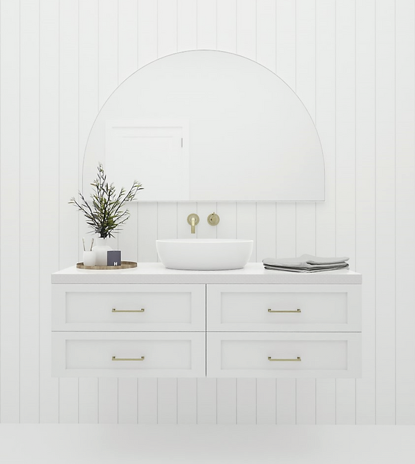 Coastal Arch Dream Mirror 750H x 1200W White Frame | Premium Quality Arch Mirrors by Glass & Mirror Co. 