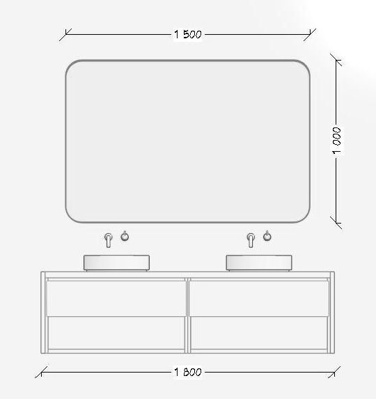 Winnie Rounded Rectangular Mirror 1000H x 1500W | Glass & Mirror Co. 